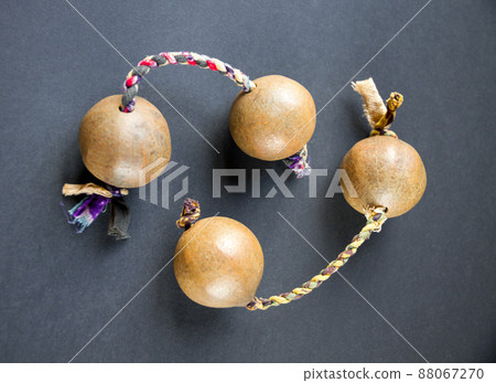 Traditional thelevi gourg, or aslatua, kasskass on black background 88067270