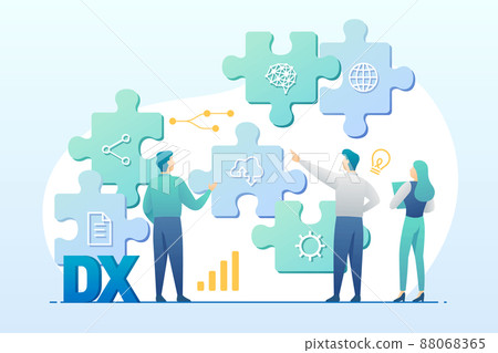 Businessmen considering digital transformation 88068365