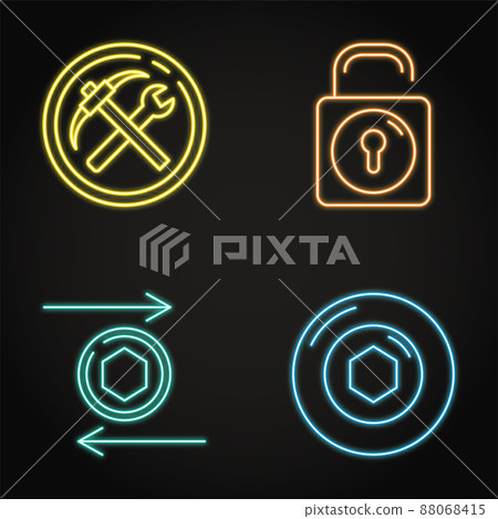 Neon NFT token icon set Neon NFT token icon set 88068415