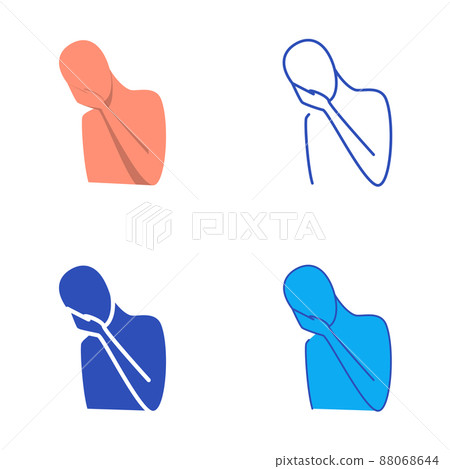 Nausea icon set in flat and line style 88068644