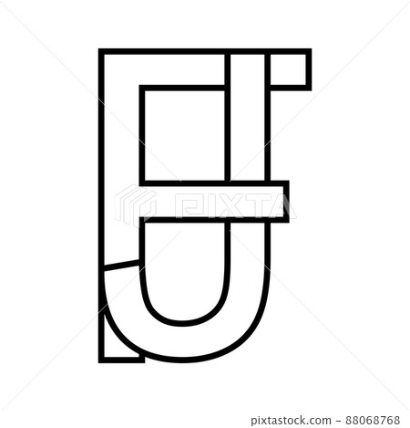 Logo sign, fj jf icon, nft fj interlaced letters f j Logo sign, fj jf icon, nft fj interlaced letters f j 88068768