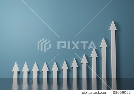 Rising arrow / Business abstract image / 3D rendering 88069092