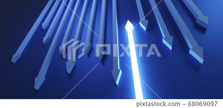 發光的上下箭頭/商業抽像圖像/3D 渲染 88069097
