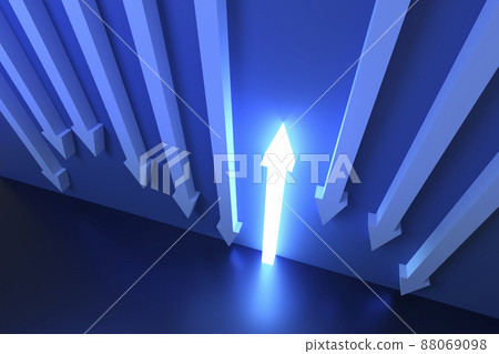 發光的上下箭頭/商業抽像圖像/3D 渲染 88069098