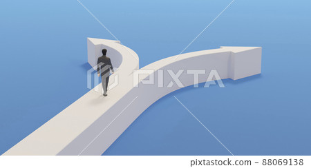 Branching arrows and businessmen / business options ・ Different directions ・ Branching future image 88069138