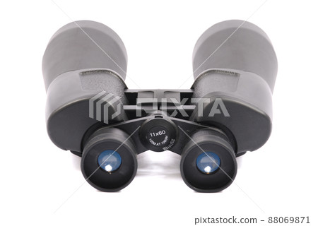 Black binoculars isolated on white 88069871