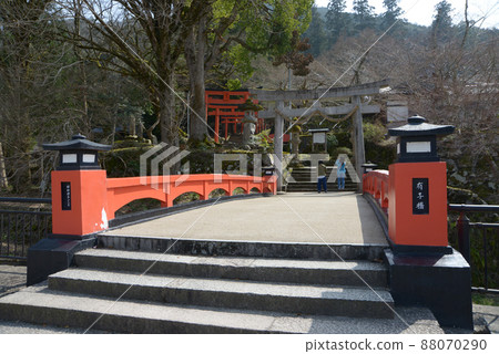 Castle Town Izushi Bridge at the entrance to the Inari Shrine, Toyooka City, Hyogo Prefecture 88070290