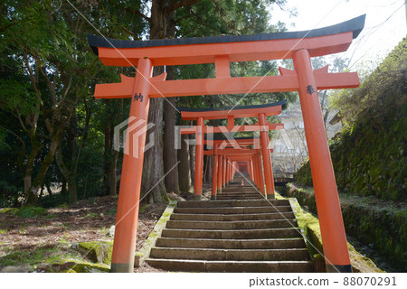 Castle Town Izushi Torii on the approach to Inari Shrine Toyooka City, Hyogo Prefecture 88070291