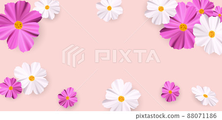 vector spring banner background colorful paper cut flower element vector illustration 88071186