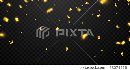 Vector image of golden confetti for a joyous party background 88071316