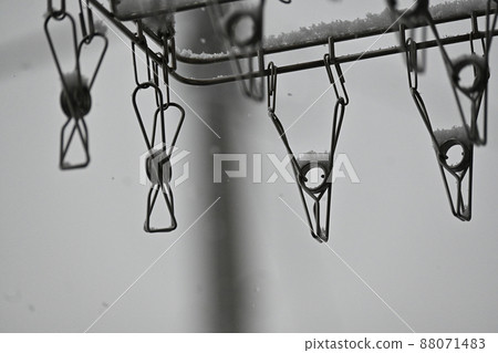Clothespin with snow 88071483