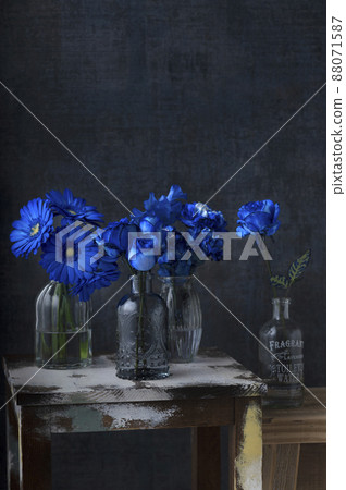 Blue flower blue rose 88071587