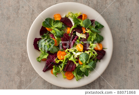 Mixed salad with boiled carrots and beetroot Mixed salad with boiled carrots and beetroot 88071868
