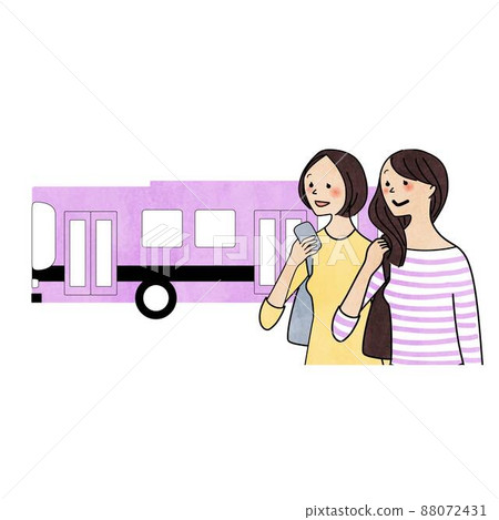 旅行的婦女和公共汽車 88072431