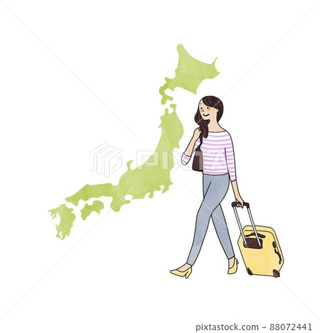 Traveling women and maps of Japan Traveling women and maps of Japan 88072441