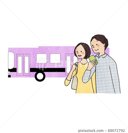 旅行的男女和公共汽車 旅行的男女和公共汽車 88072792