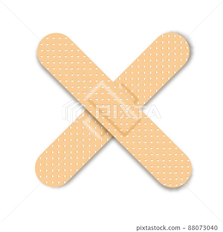 Collection of adhesive bandages, plasters or patches isolated on white background. Medical patch aid strip Collection of adhesive bandages, plasters or patches isolated on white background. Medical patch aid strip 88073040