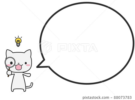 A simple round balloon with a white cat found with a magnifying glass A simple round balloon with a white cat found with a magnifying glass 88073783