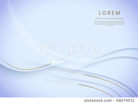 Abstract 3d gold curve template luxury on soft blue background with space for text. You can use for ad, poster, template, business presentation. 88074032