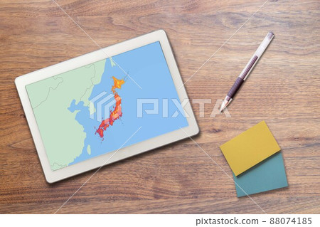 Japanese archipelago temperature distribution map temperature high temperature low temperature (tablet stationery) 88074185