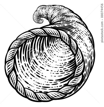 Cornucopia Horn Vintage Woodcut Illustration Cornucopia Horn Vintage Woodcut Illustration 88074456