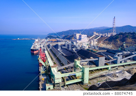 Kanegasaki Castle Ruins, Tsuruga City, Fukui Prefecture Tsuruga Cement and Tsuruga Thermal Power Station seen from Tsuruga Palace 88074745