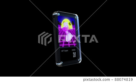 NFT explanation card. Loop animation collectible style card. 3d render animation. NFT explanation card. Loop animation collectible style card. 3d render animation. 88074819