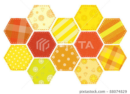 Pattern pattern turtle shell pattern style material set Summer material Yellow Orange 88074829