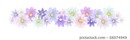 柔和的顏色花水彩插圖框架 88074949