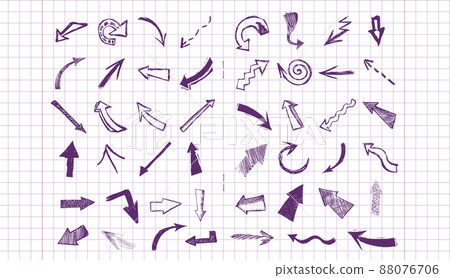 Isolated vector hand drawn arrows set on a... - Stock Illustration ...