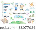 Illustration set of children and decorations for Children's Day 88077084