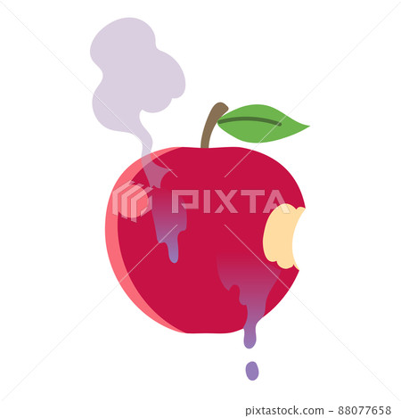 Illustration of a poisoned apple that is about to be eaten Illustration of a poisoned apple that is about to be eaten 88077658