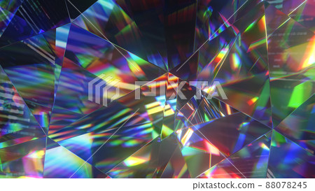 Diamond facets abstract diffraction background 3D render 88078245