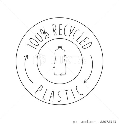 Recycle cleaning bottle and garbage recycling icon concept of waste sorting. Editable stroke. Vector stock illustration isolated on white background for packaging logo print. EPS10 Recycle cleaning bottle and garbage recycling icon concept of waste sorting. Editable stroke. Vector stock illustration isolated on white background for packaging logo print. EPS10 88078313