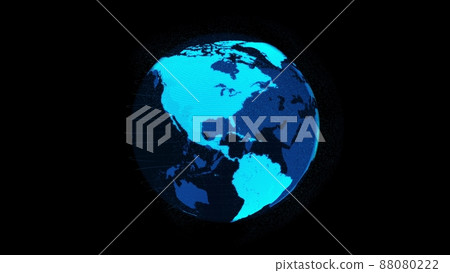 3D Digital orbital earth in cyberspace showing concept of network technology 88080222