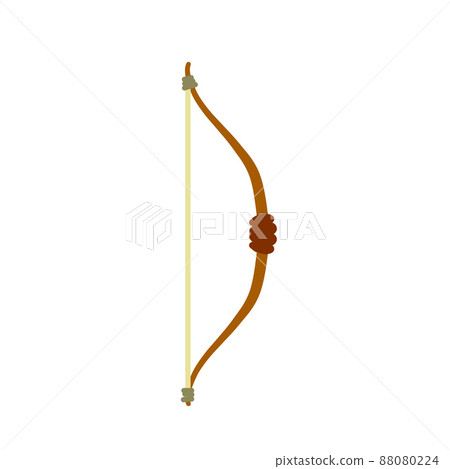 Bow weapon. Shooting and hunting element. Flat cartoon illustration Bow weapon. Shooting and hunting element. Flat cartoon illustration 88080224