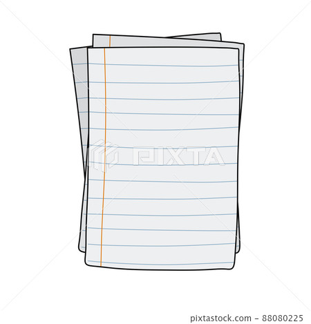 Blank lined sheet. White page. Template for text. Hand drawn doodle style Blank lined sheet. White page. Template for text. Hand drawn doodle style 88080225