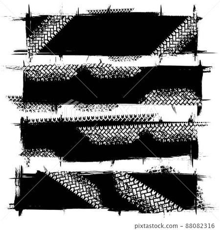 Black grunge rectangle frames tires Black grunge rectangle frames tires 88082316