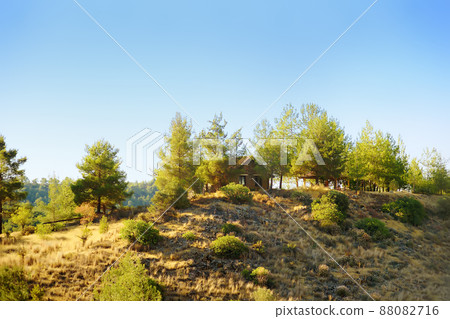 Aerial view of picturesque landscape in the Troodos mountains on a sunny summer day. National park "Troodos Mountains", Cyprus 88082716