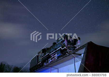 Steam locomotive and starry sky 88083708