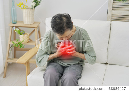Elderly chest pain living room Elderly chest pain living room 88084427