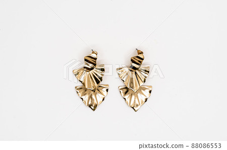 women's earrings on a white background. Isolated on background 88086553