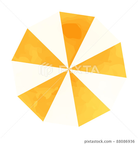 Vector illustration of a yellow umbrella seen from directly above 88086936
