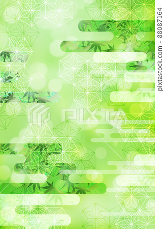 Fresh green maple leaf background 88087164