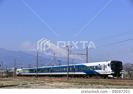 Odoriko train running on the Izu Hakone Railway Sunzu Line 88087203