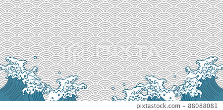 波浪圖案日式背景圖 88088081