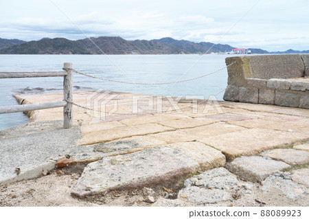 Scenery of the old pier and the opposite bank 3 Okunoshima, Takehara City, Hiroshima Prefecture 88089923