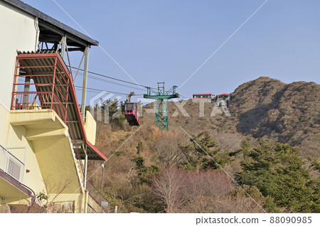 雲仙纜車“從仁田嶺站看到的妙見岳站” 雲仙纜車“從仁田嶺站看到的妙見岳站” 88090985