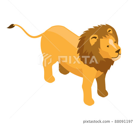 Lion Isometric Safari Composition 88091197