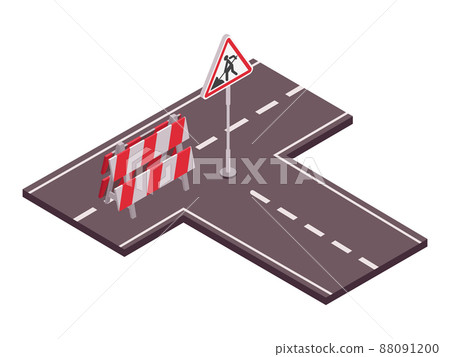 Isometric Roadway Maintenance Composition Isometric Roadway Maintenance Composition 88091200